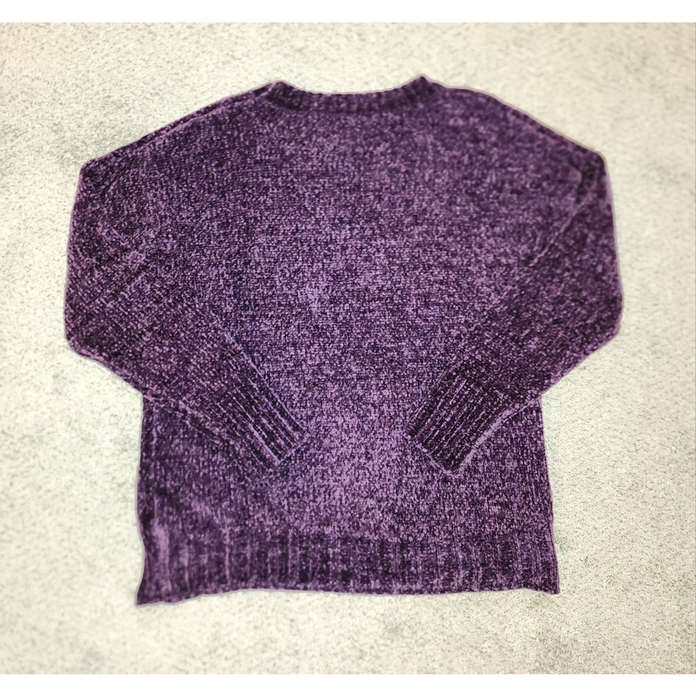 Women's Seven7 Purple Chenille Crew Neck Sweater M - Picture 4 of 4
